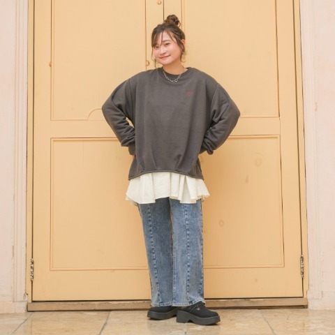 レディース　ハート刺しゅうプルオーバー(yuki×Taiyou)