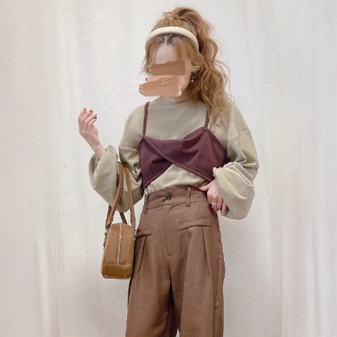 レディース　起毛プルオーバー＋ビスチェ（akane）