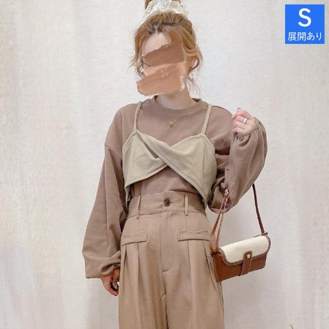 レディース　【低身長さん向け】起毛プルオーバー＋ビスチェ（akane）