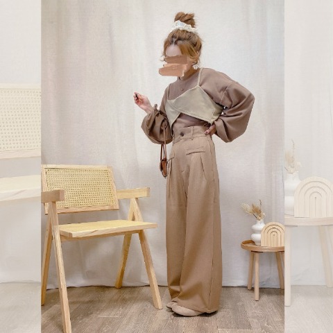 レディース　【低身長さん向け】起毛プルオーバー＋ビスチェ（akane）