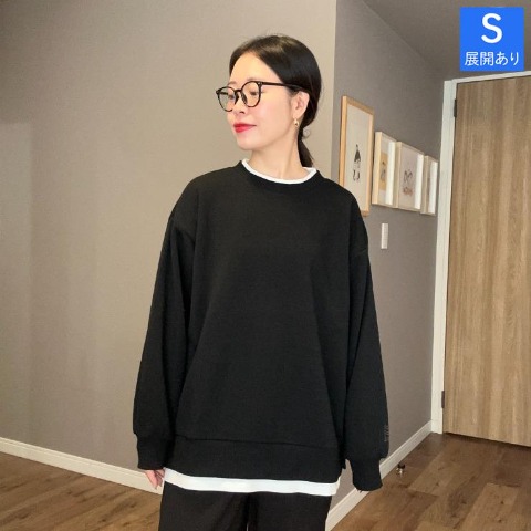 レディース　オーバーサイズ袖刺繍プルオーバー（ammy）