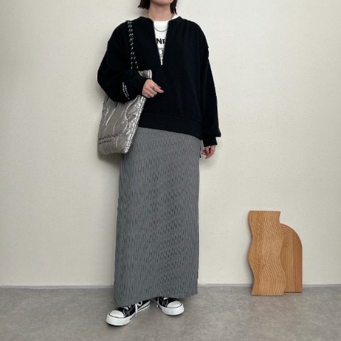 レディース　バックタグ袖刺繍ハーフジッププルオーバー（rumi）