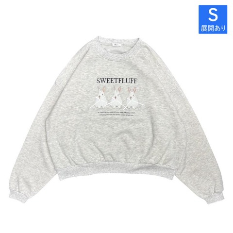 レディース　うさぎプリントプルオーバー（ちょこび）