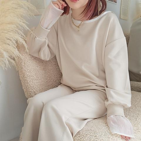 レディース　シアーレイヤードプルオーバー（りんご）