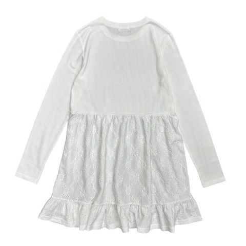 レディース　レース切り替えレイヤードチュニック（ちょこび）