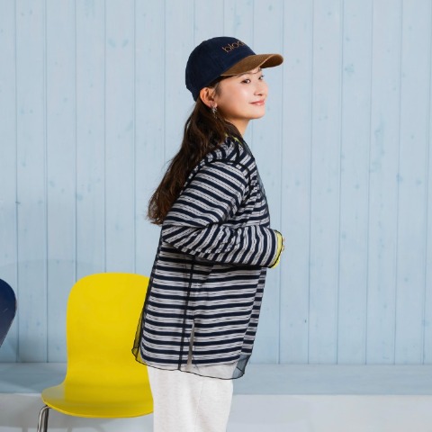 レディース　襟付きチュールシャツ（Taiyou）