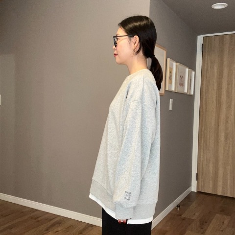 レディース　オーバーサイズ袖刺繍プルオーバー（ammy）