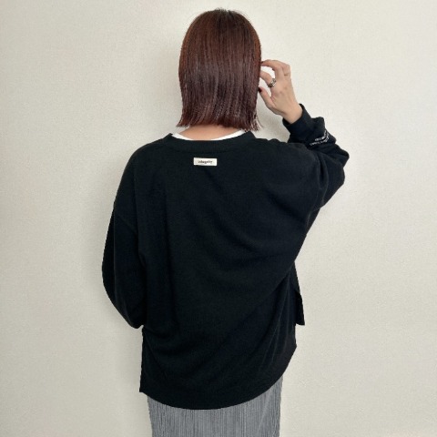 レディース　バックタグ袖刺繍ハーフジッププルオーバー（rumi）