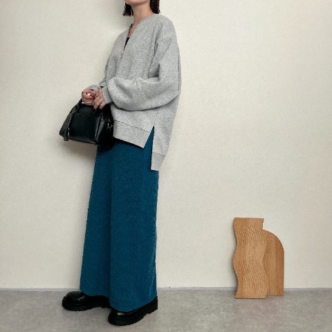 レディース　バックタグ袖刺繍ハーフジッププルオーバー（rumi）