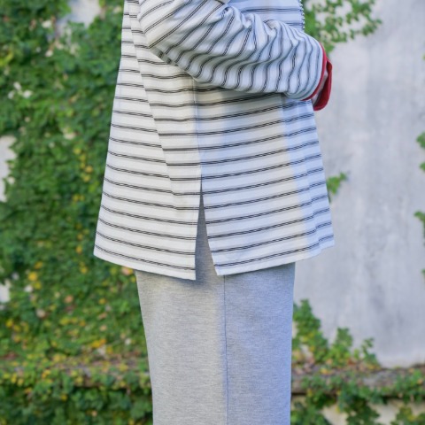 レディース　レイヤード風ボーダープルオーバー（Taiyou）