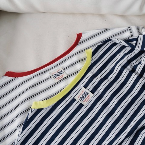 レディース　レイヤード風ボーダープルオーバー（Taiyou）