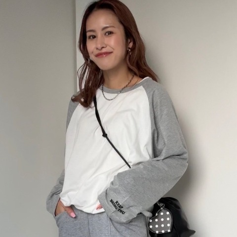 【低身長さん向け】レディース　ラグラン配色プルオーバー（saori）