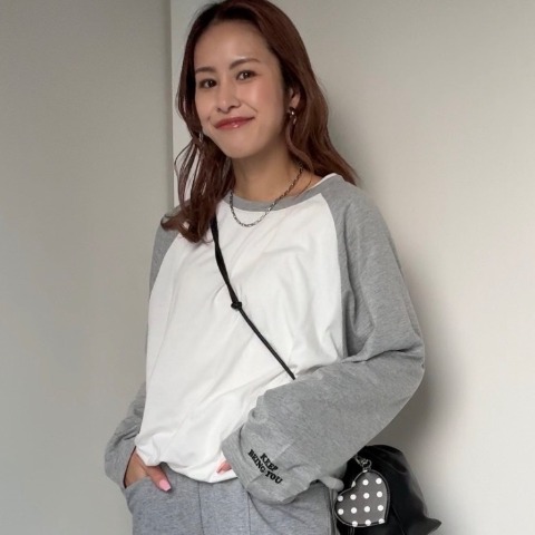 【高身長さん向け】レディース　ラグラン配色プルオーバー（saori）