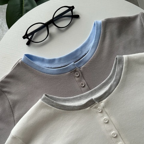 レディース　シアー配色プルオーバー（omi）