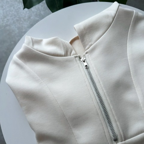 レディース　ダンボールハーフジップパーカ（omi）