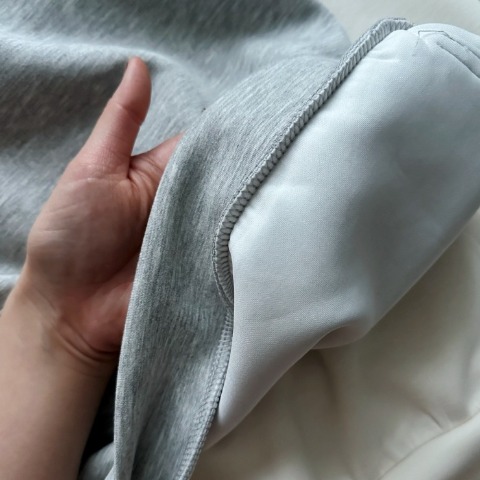 レディース　ダンボールハーフジップパーカ（omi）