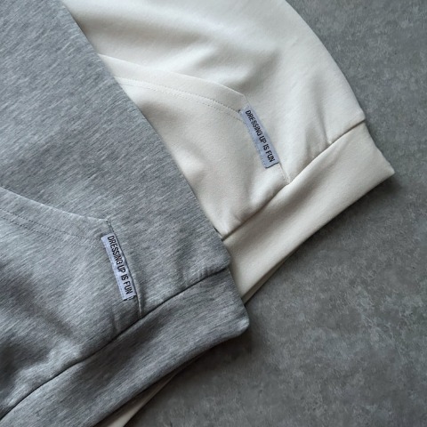 レディース　ダンボールハーフジップパーカ（omi）