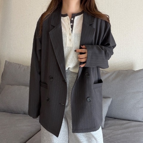 レディース　配色ヘンリーネックプルオーバー（akaru）