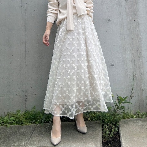 リバーシブル 膝丈スカート ふけ