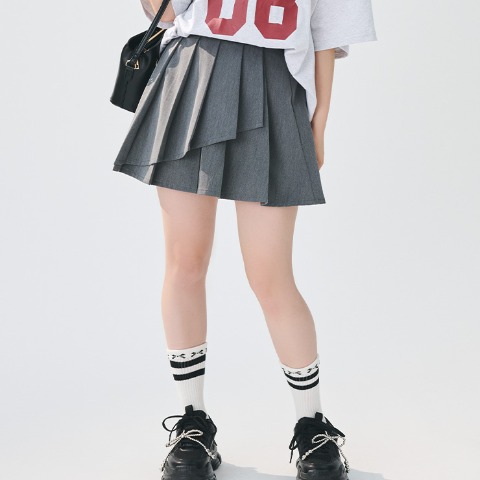 レディース　アシメデザインプリーツスカート（今日、好きになりました。）