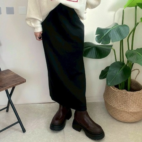 レディース 　リブナロースカート(NON）