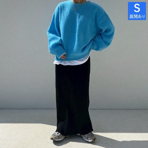 レディース　リブニットナロースカート（ANNA）