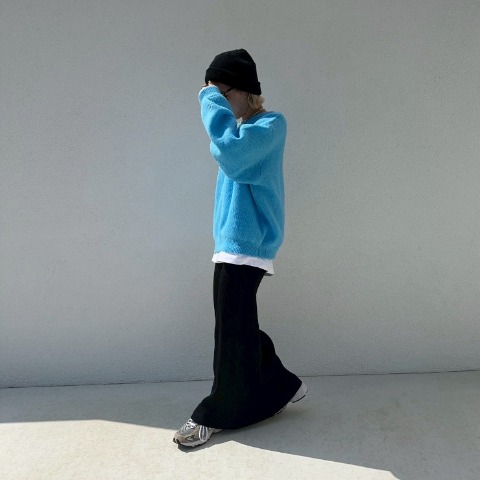 レディース　リブニットナロースカート（ANNA）