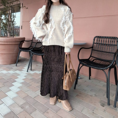 レディース　ベロアプリーツマーメイドスカート（Daaco）