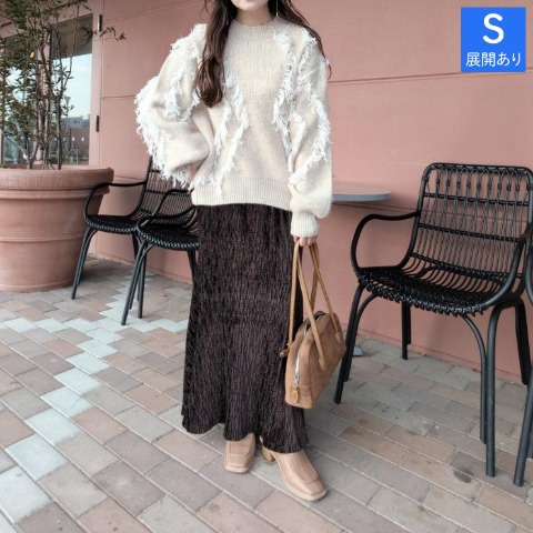 レディース　ベロアプリーツマーメイドスカート（Daaco）