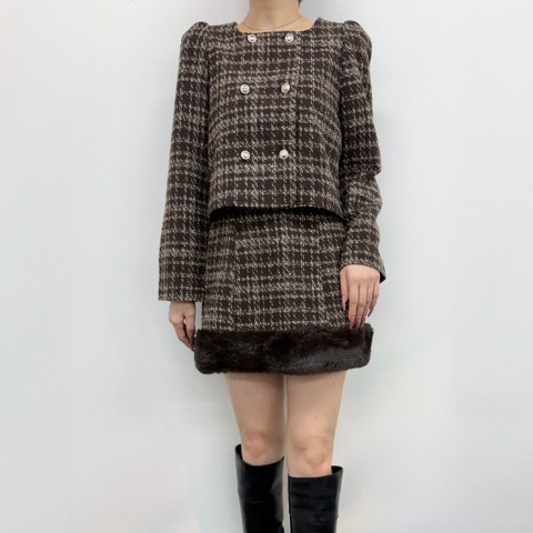 レディース　ツイードスカート（yuki)