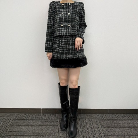 レディース　ツイードスカート（yuki)