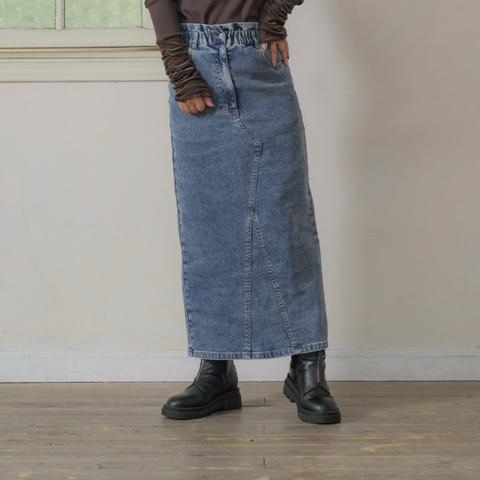 レディース　裏起毛デニムナロースカート（yuki×Taiyou）