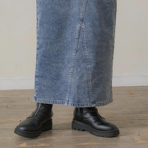 レディース　裏起毛デニムナロースカート（yuki×Taiyou）