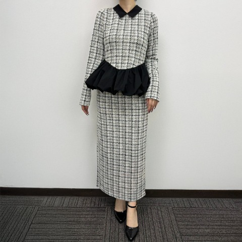 レディース　ツイードナロースカート（yuki）