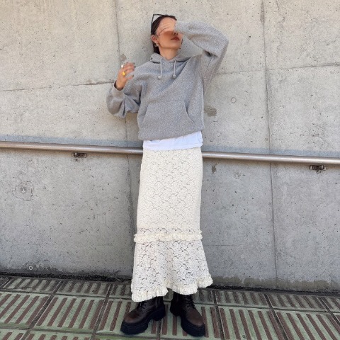 レディース　起毛レーススカート（kaoru）