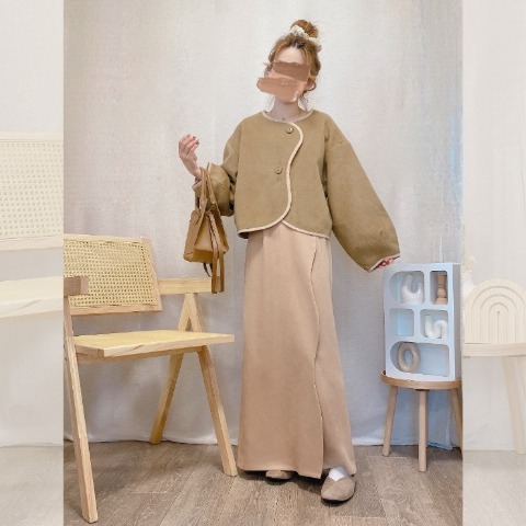 レディース　【低身長さん向け】ウェーブデザインスカート（akane）