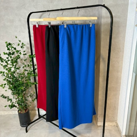 レディース　ポケット付きリブナロースカート（NON）