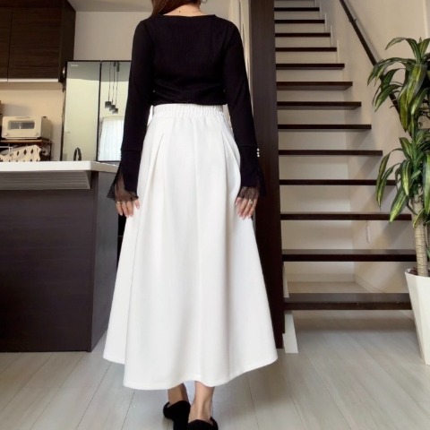 レディース　タックフレアスカート(miyo)