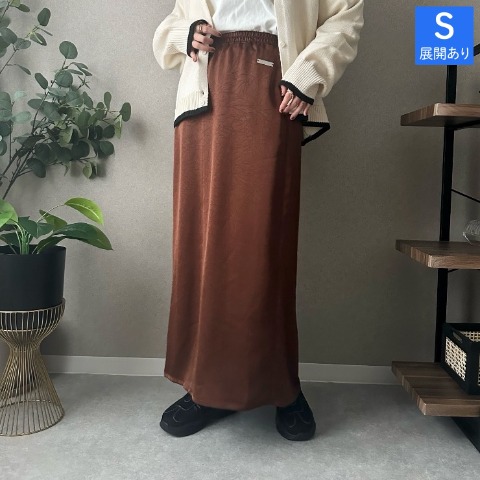 レディース　サテンフレアスカート（omi）