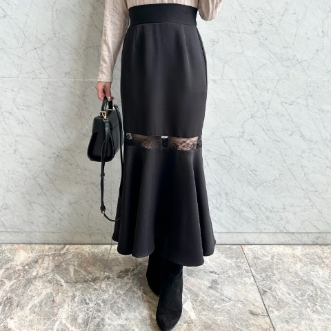 レディース　レース切り替えスカート（rei）