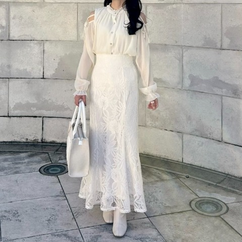 レディース　フレアレーススカート（rei）