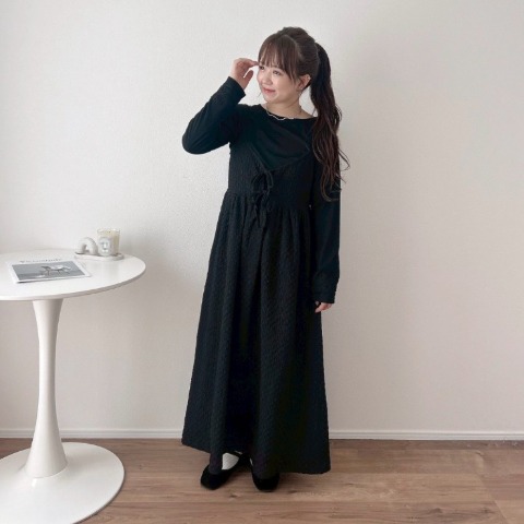 レディース　ジャガードキャミワンピース(haru)