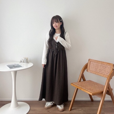 レディース　ジャガードキャミワンピース(haru)
