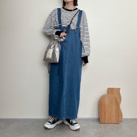 レディース　ストレートシルエットデニムジャンスカ（rumi）