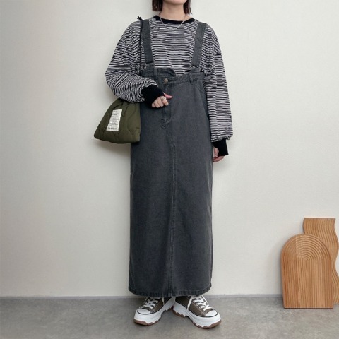 レディース　ストレートシルエットデニムジャンスカ（rumi）