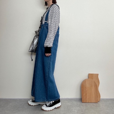 レディース　ストレートシルエットデニムジャンスカ（rumi）