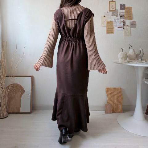 レディース　ウェーブデザインジャンパースカート（Daaco)