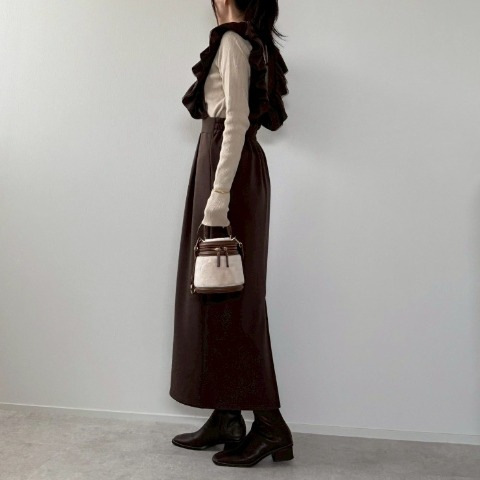 レディース　肩チュールフリルジャンパースカート（misato）