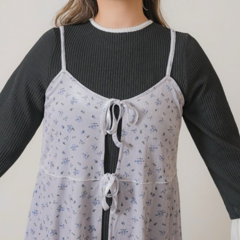 レディース　花柄ベロアチュニックキャミソール（yuki×Taiyou）