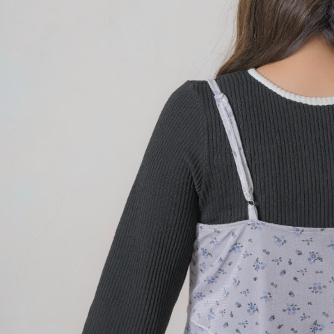 レディース　花柄ベロアチュニックキャミソール（yuki×Taiyou）